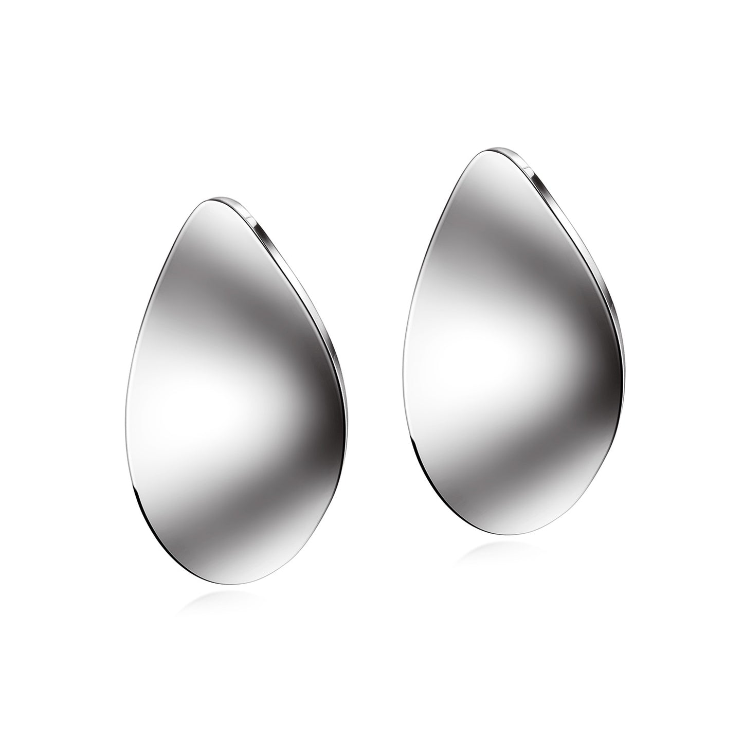 Elliptical metal earrings-SCE377STWG