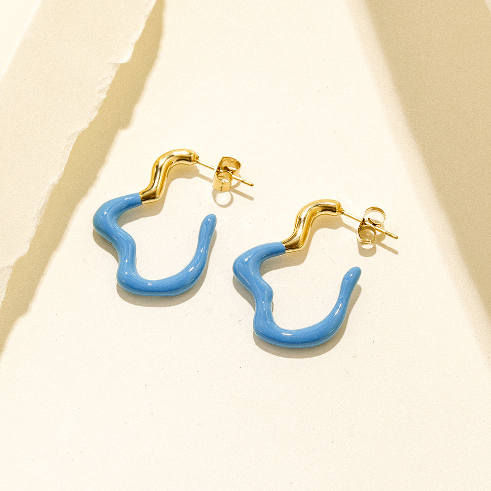 Geometric irregular earrings-SCE378ST