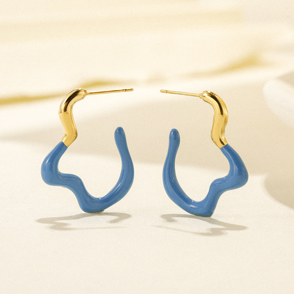 Geometric irregular earrings-SCE378ST