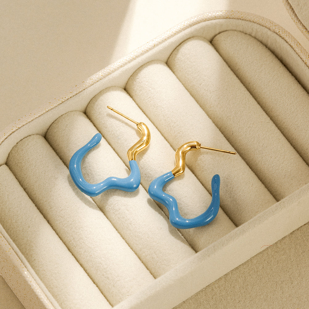 Geometric irregular earrings-SCE378ST