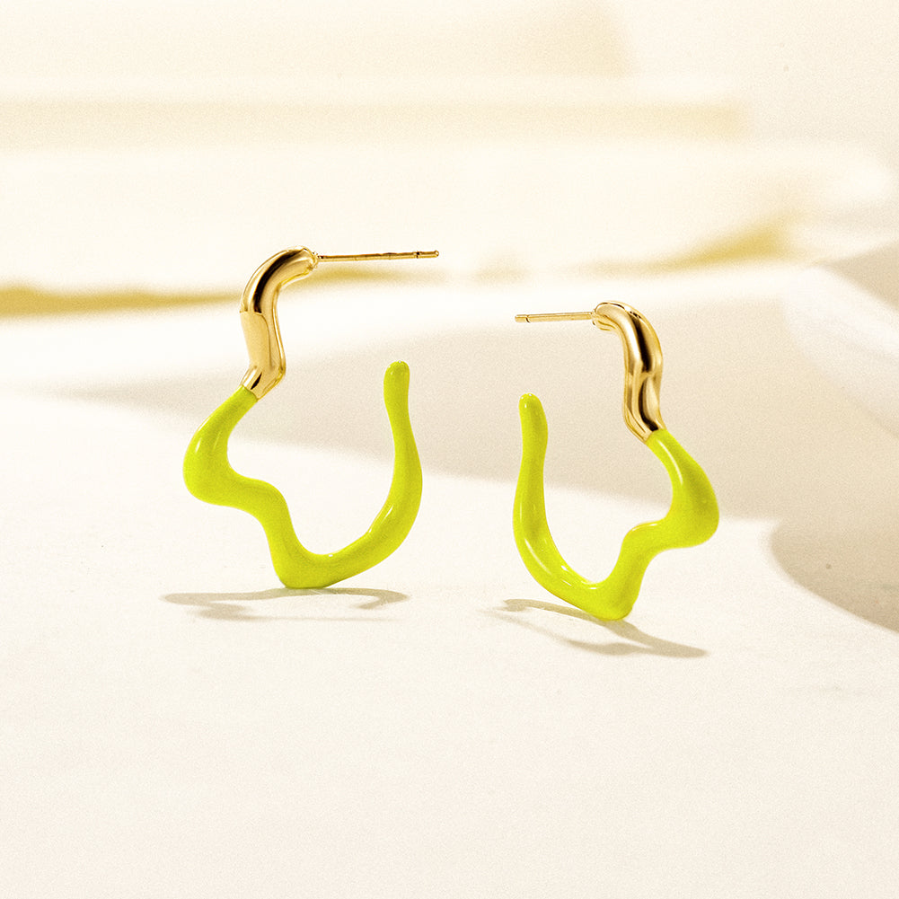 Geometric irregular earrings-SCE378ST