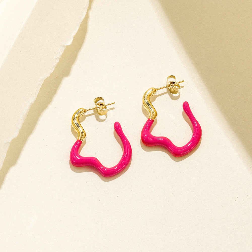 Geometric irregular earrings-SCE378ST