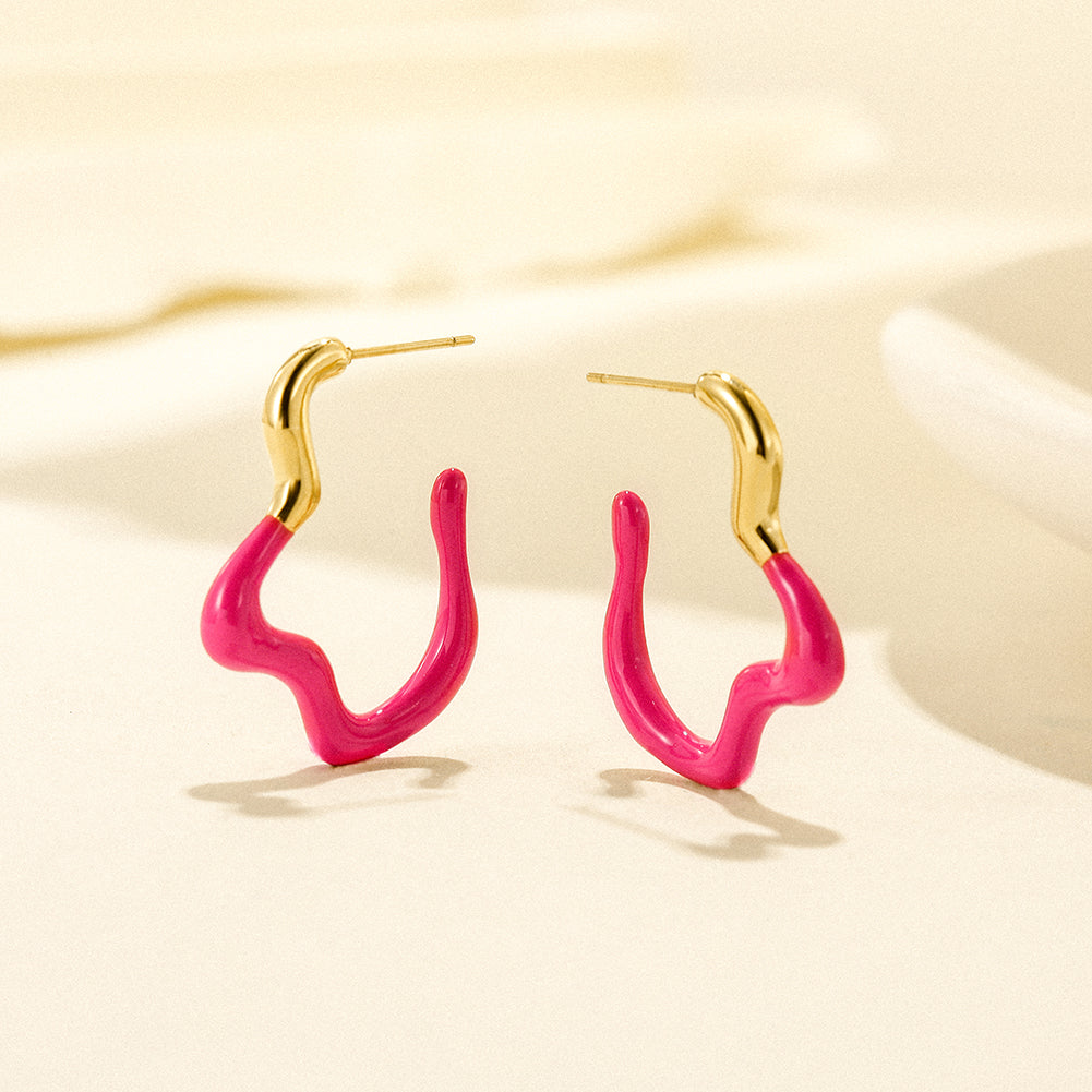 Geometric irregular earrings-SCE378ST