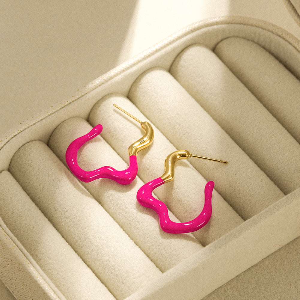 Geometric irregular earrings-SCE378ST