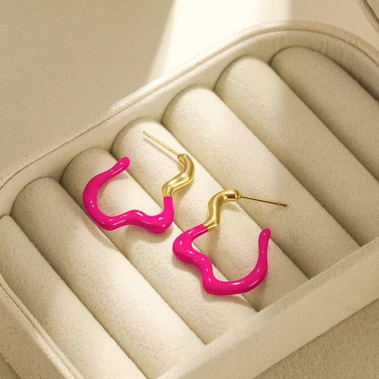 Geometric irregular earrings-SCE378ST