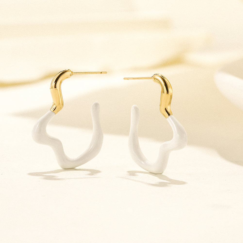 Geometric irregular earrings-SCE378ST