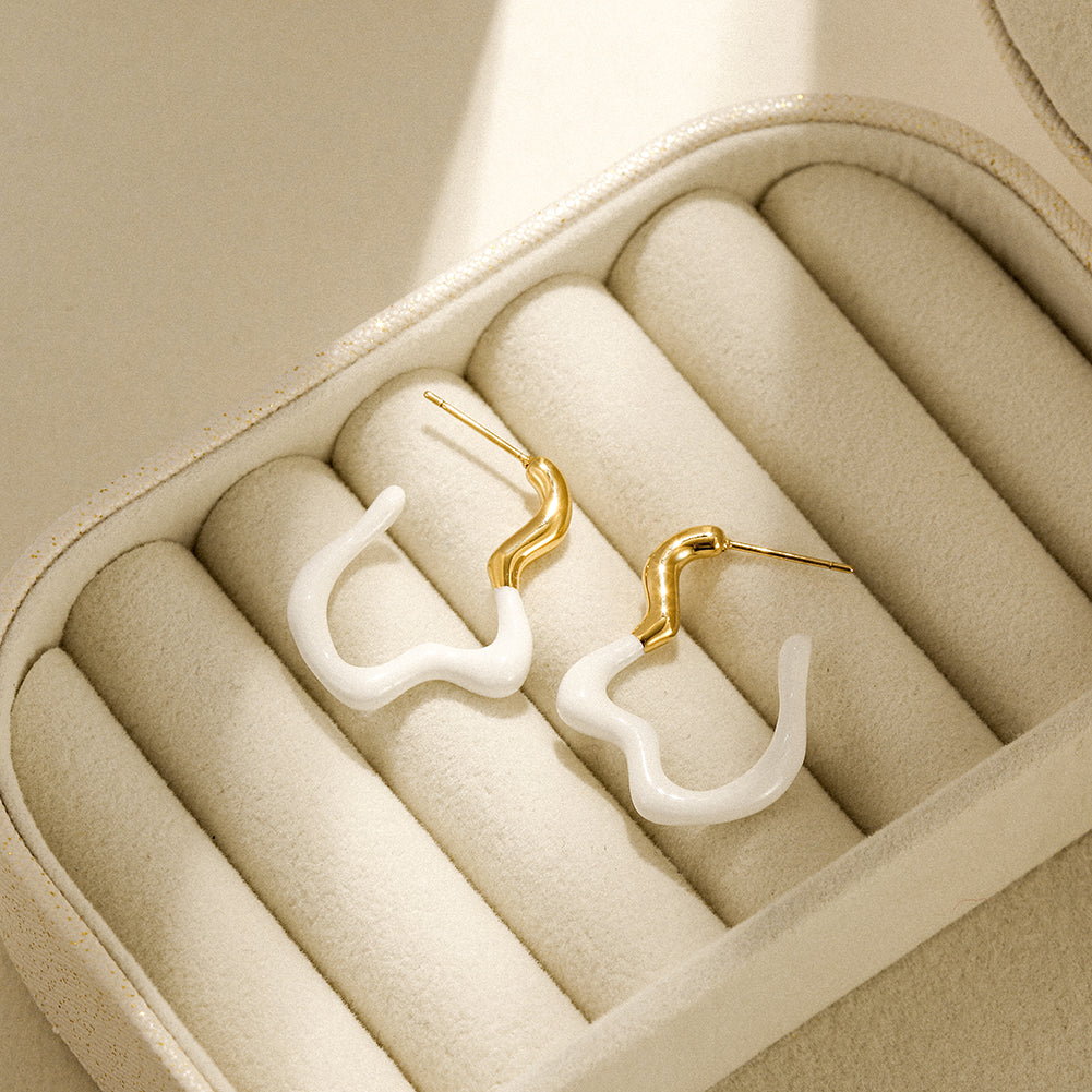 Geometric irregular earrings-SCE378ST
