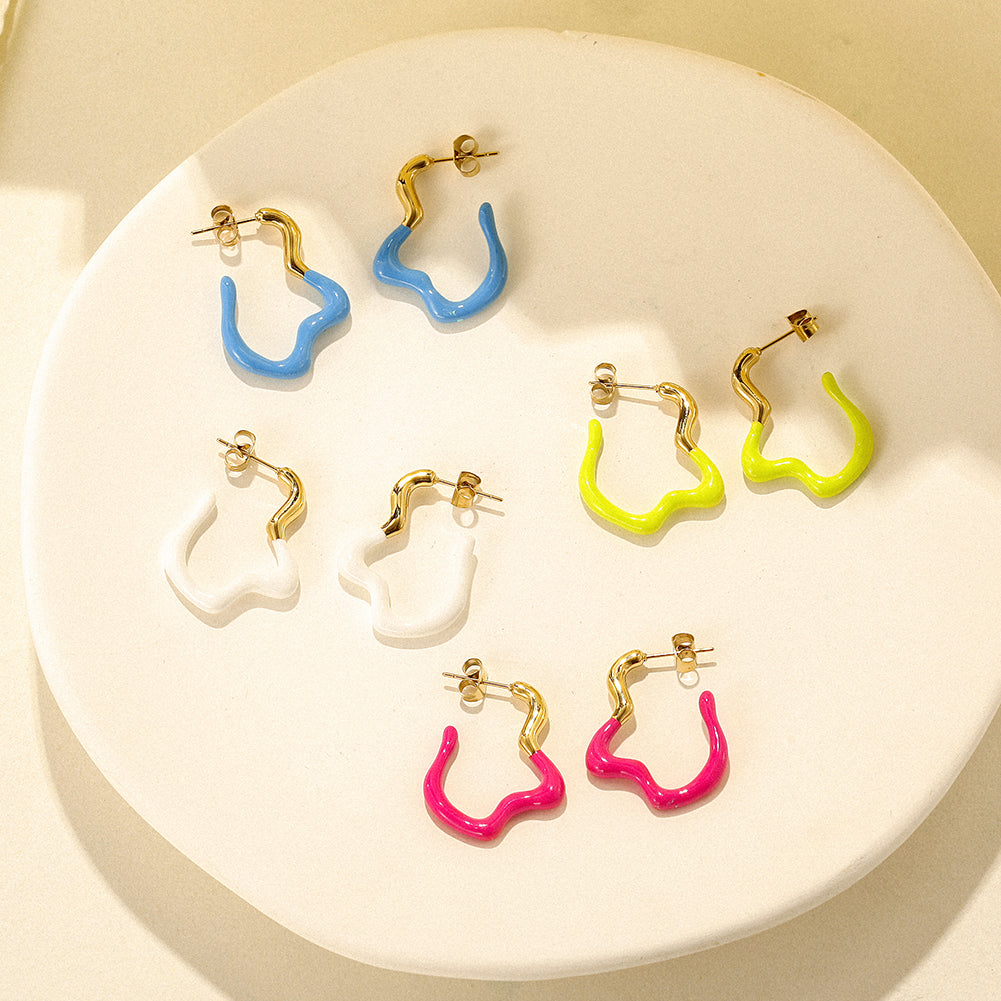 Geometric irregular earrings-SCE378ST