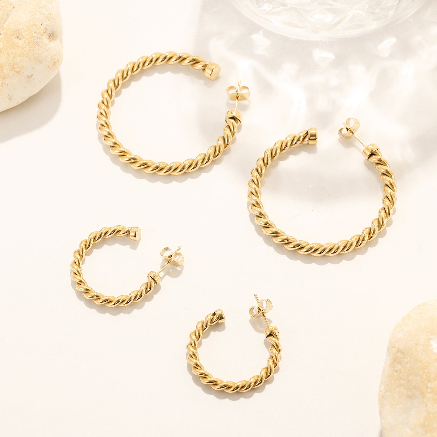 Spiral Fried Dough Twists Earrings-SCE381STGCL