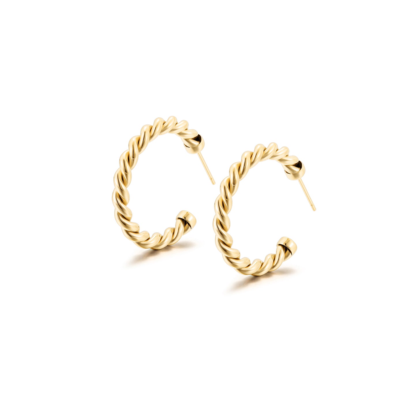 Spiral C-shaped earrings-SCE381STGCS