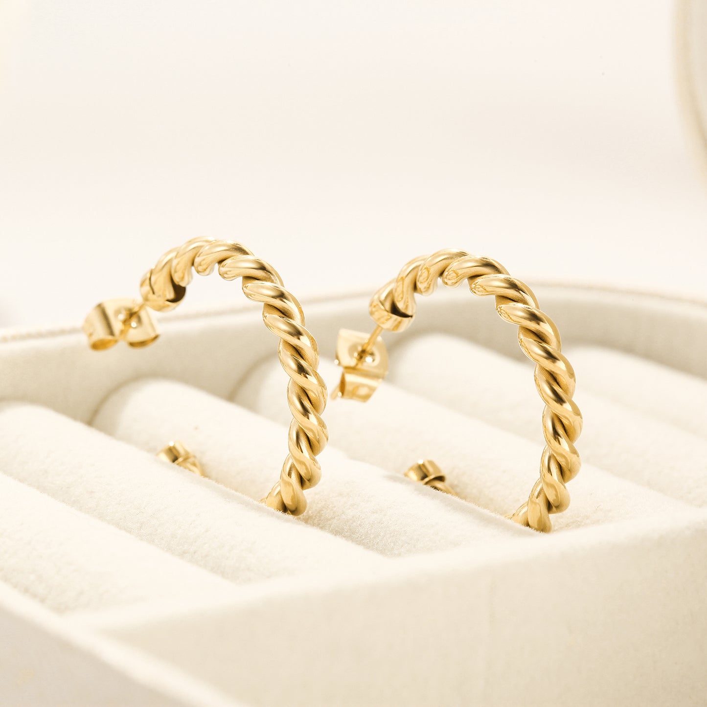 Spiral C-shaped earrings-SCE381STGCS