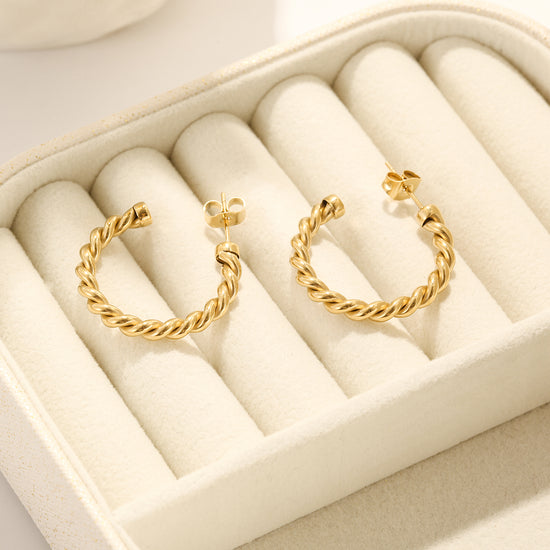 Spiral C-shaped earrings-SCE381STGCS