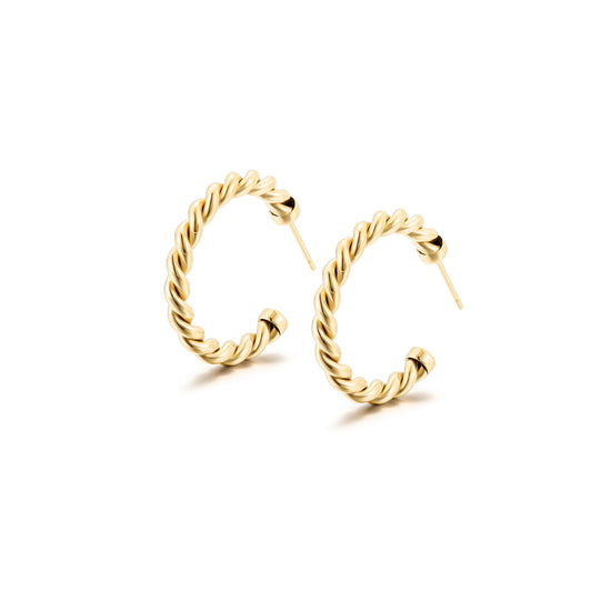 Spiral C-shaped earrings-SCE381STGCS