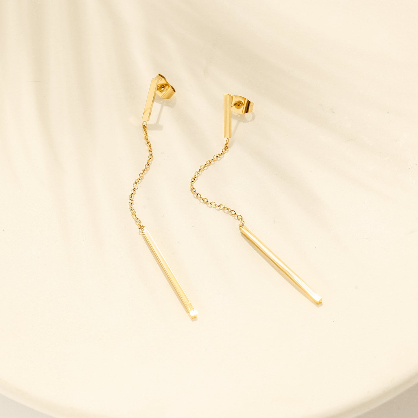 Chain round earrings-SCE382STGC