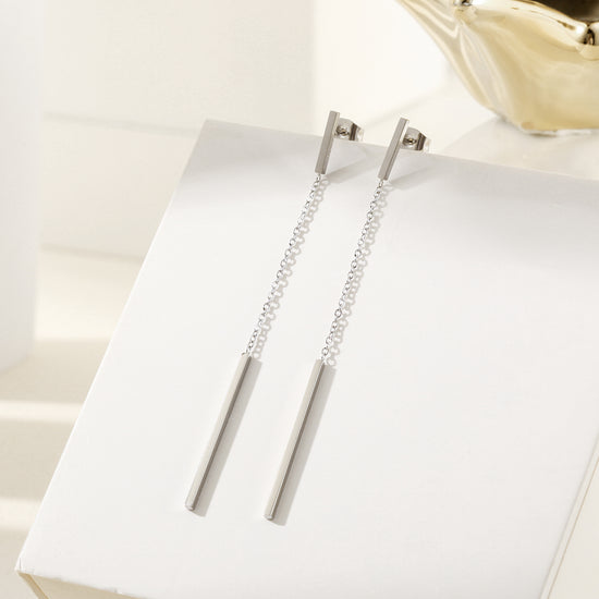 Chain round earrings-SCE382STWG