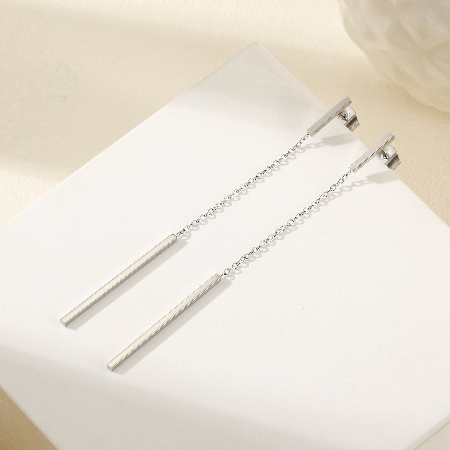 Chain round earrings-SCE382STWG