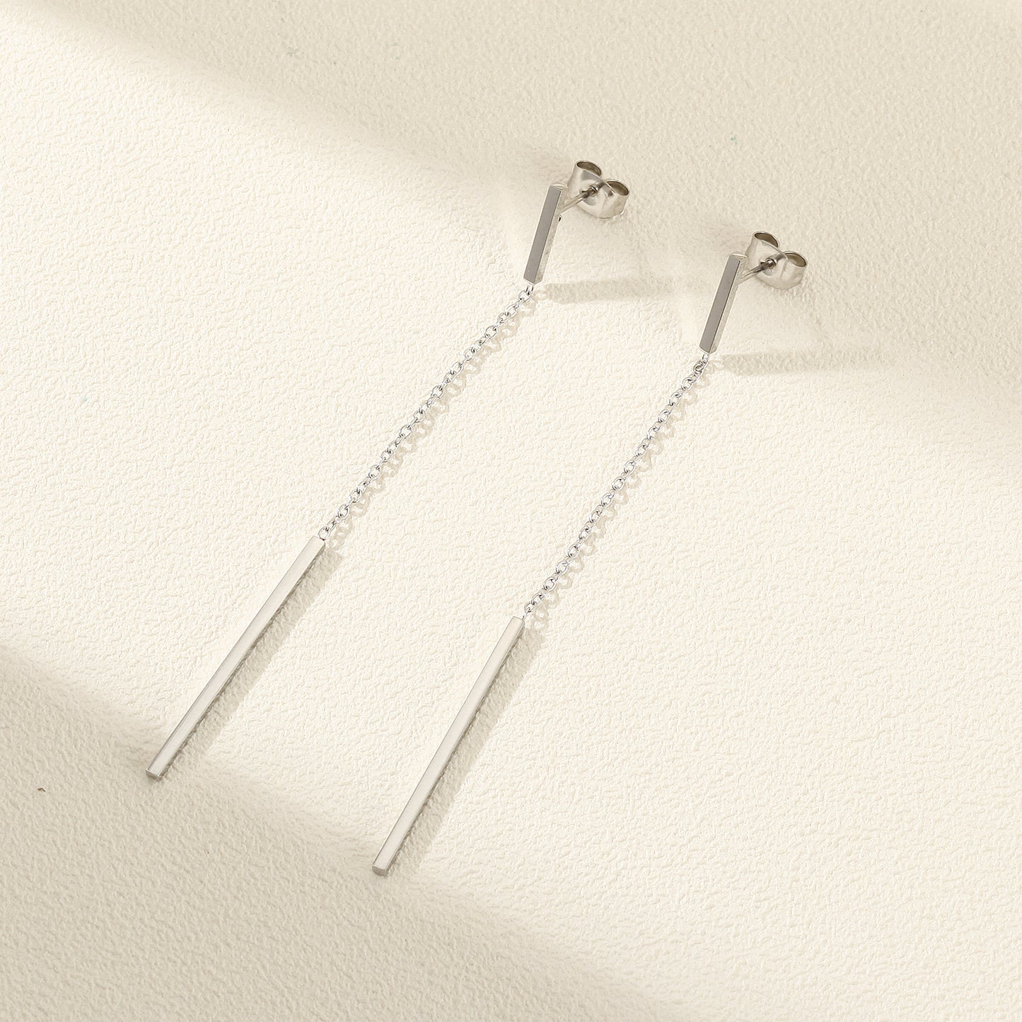 Chain round earrings-SCE382STWG