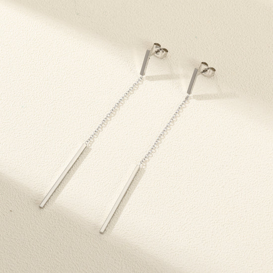Chain round earrings-SCE382STWG