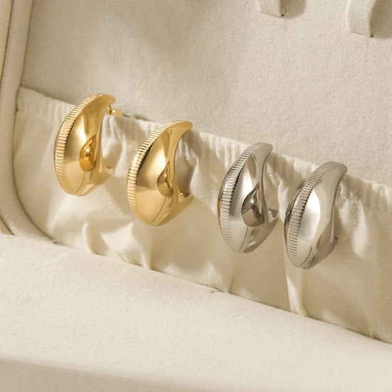 Stainless steel shell earrings-SCE387ST