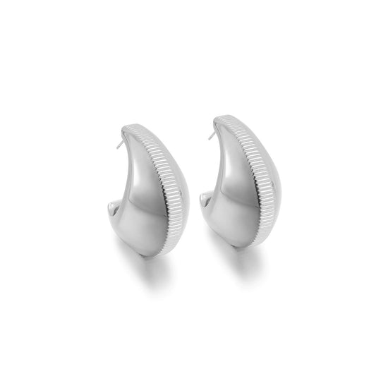 Stainless steel shell earrings-SCE387ST
