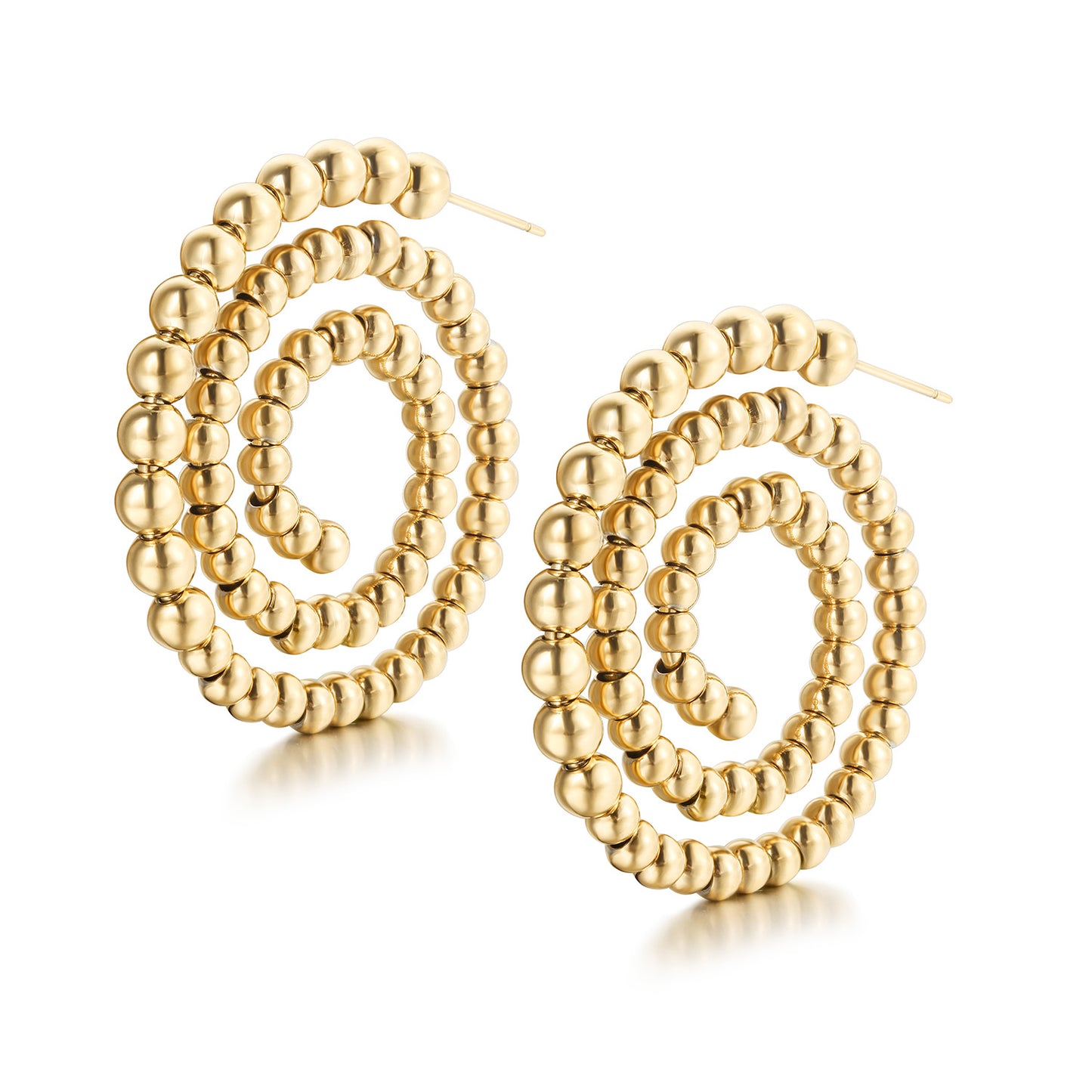Circular hollow earrings-SCE391STGC