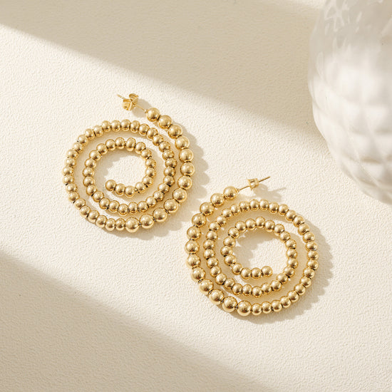 Circular hollow earrings-SCE391STGC