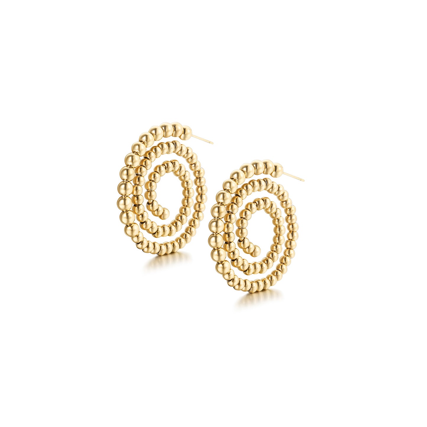 Circular hollow earrings-SCE391STGC