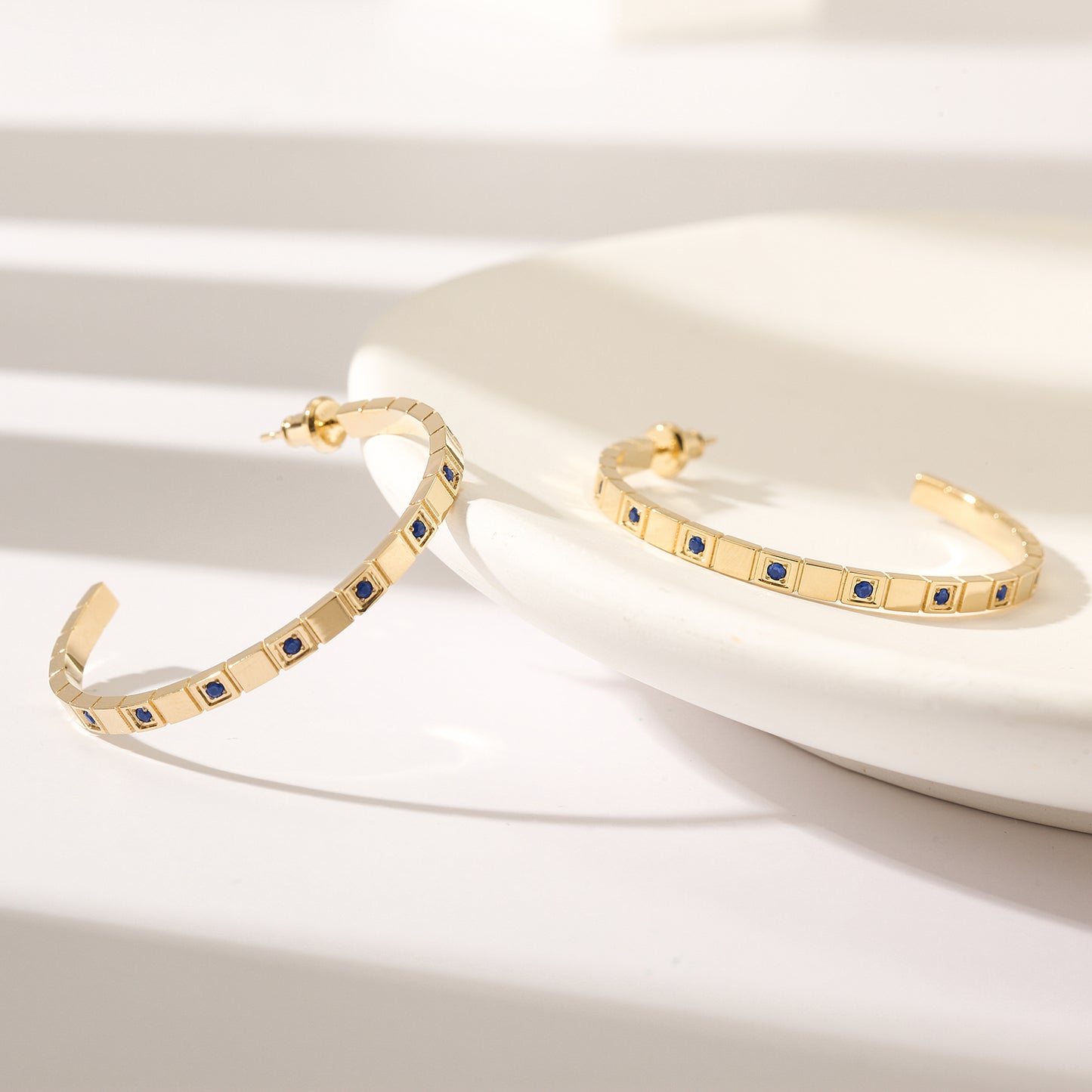 C-type gemstone earrings-SCE392ST