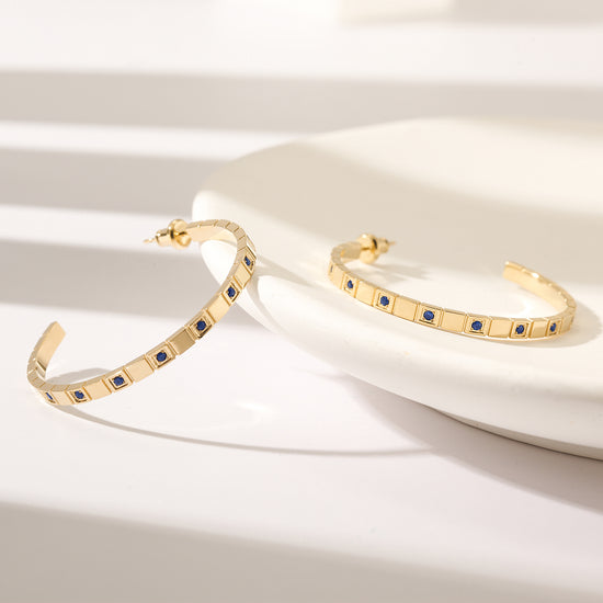 C-type gemstone earrings-SCE392ST