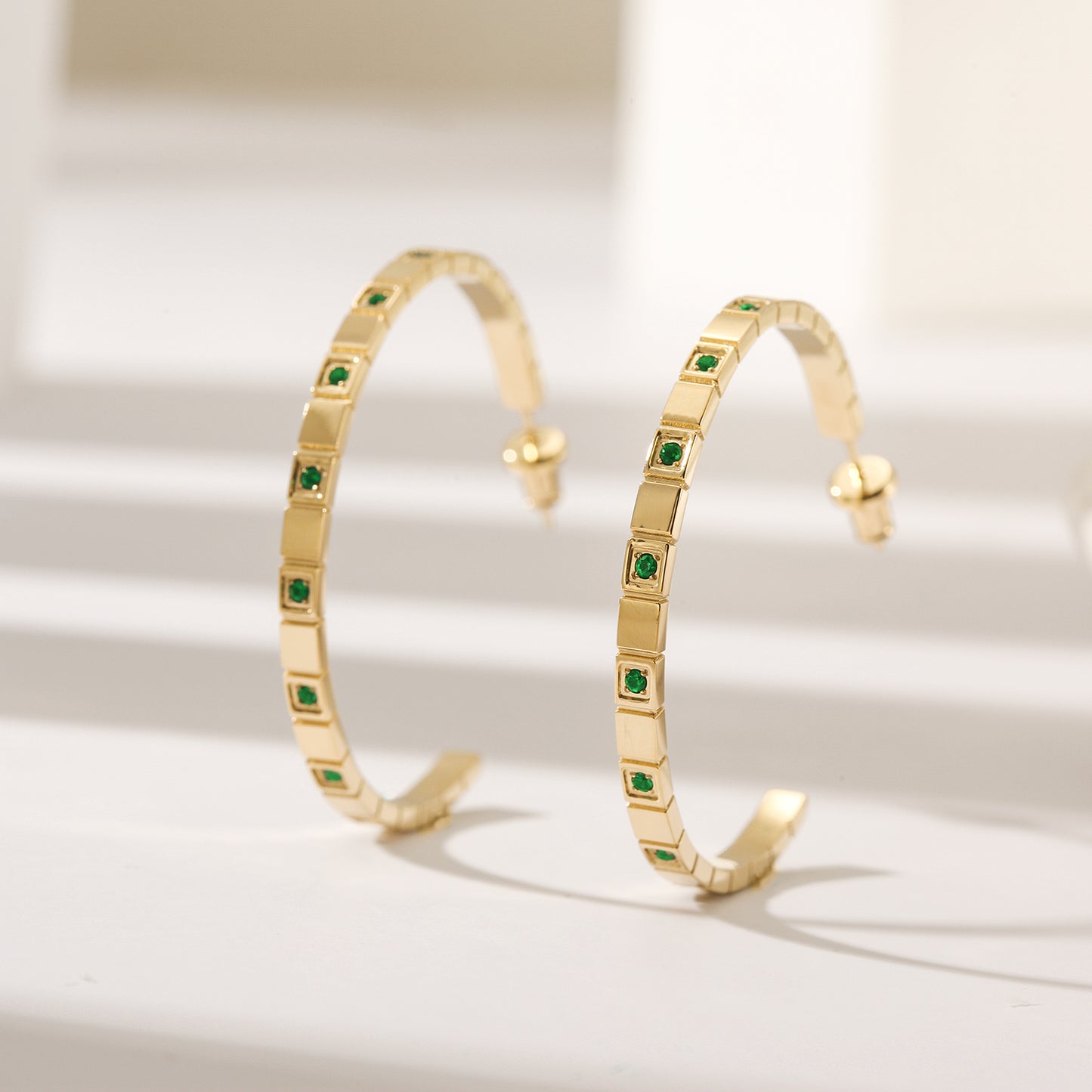 C-type gemstone earrings-SCE392ST