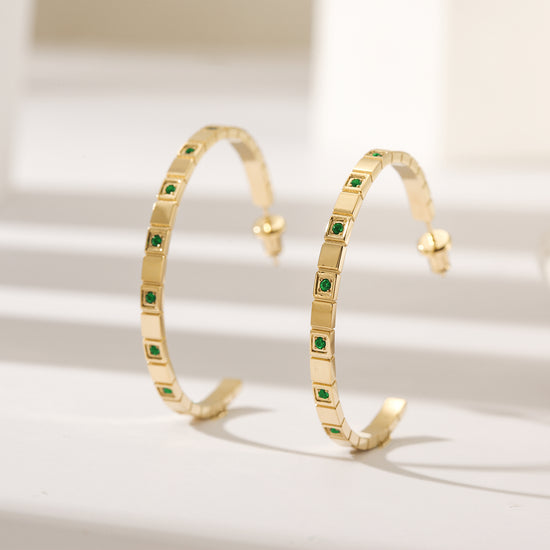 C-type gemstone earrings-SCE392ST