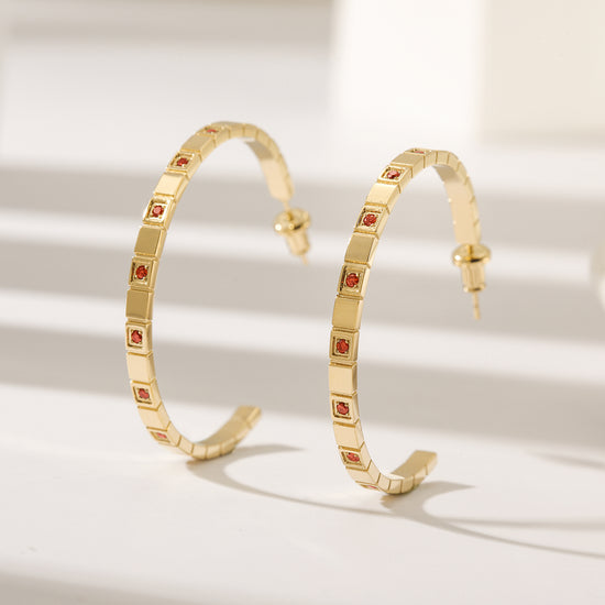 C-type gemstone earrings-SCE392ST