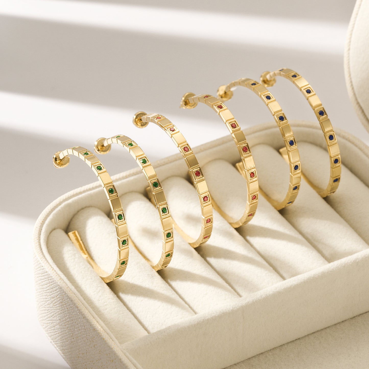 C-type gemstone earrings-SCE392ST