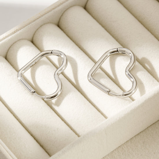 Love stainless steel earrings-SCE395STWG