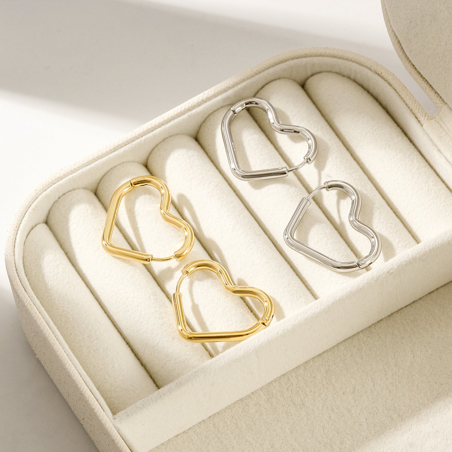 Love stainless steel earrings-SCE395STWG