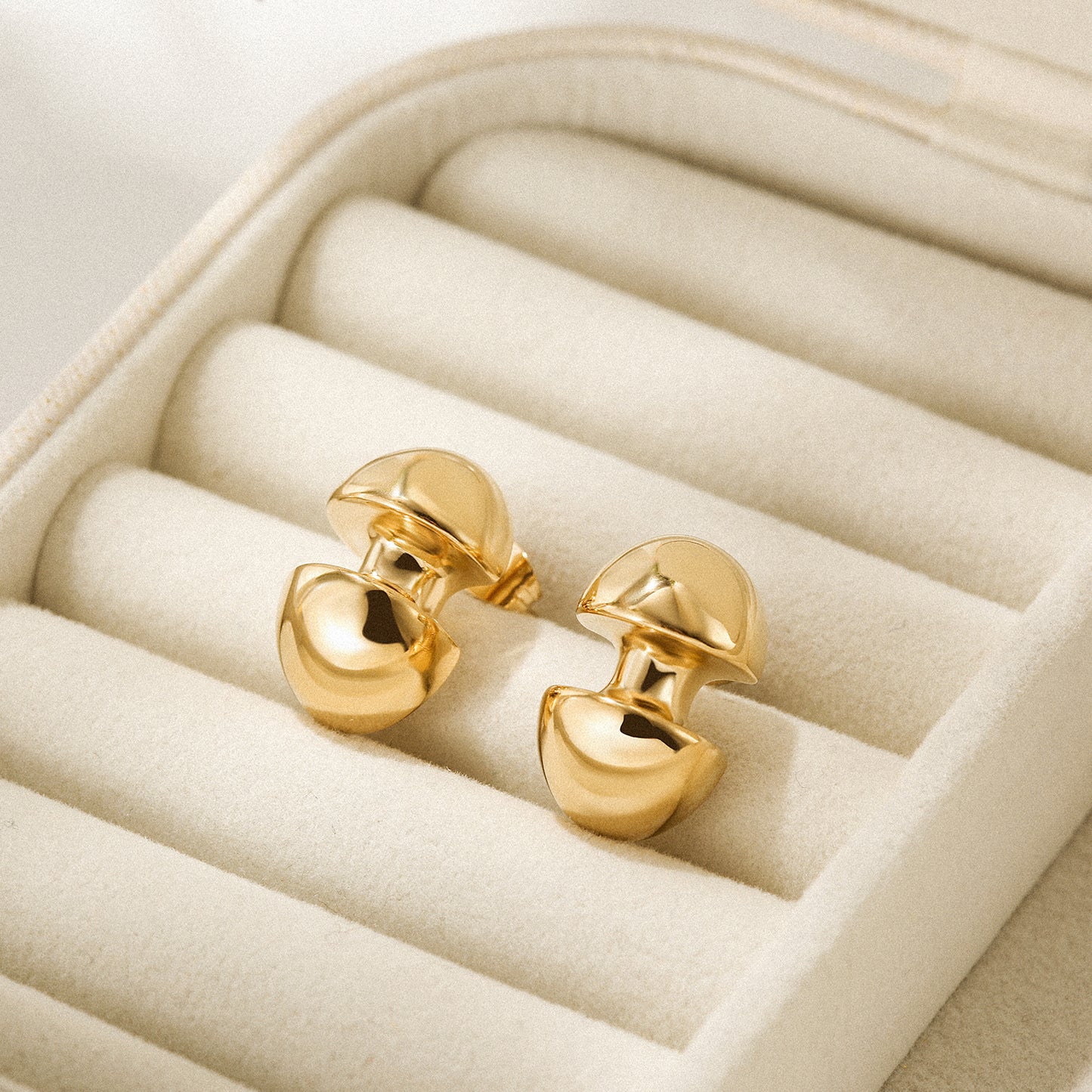 Mushroom stainless steel earrings-SCE397STGC