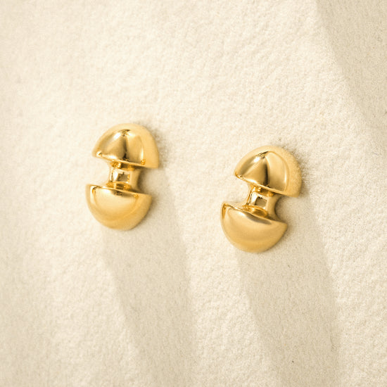 Mushroom stainless steel earrings-SCE397STGC