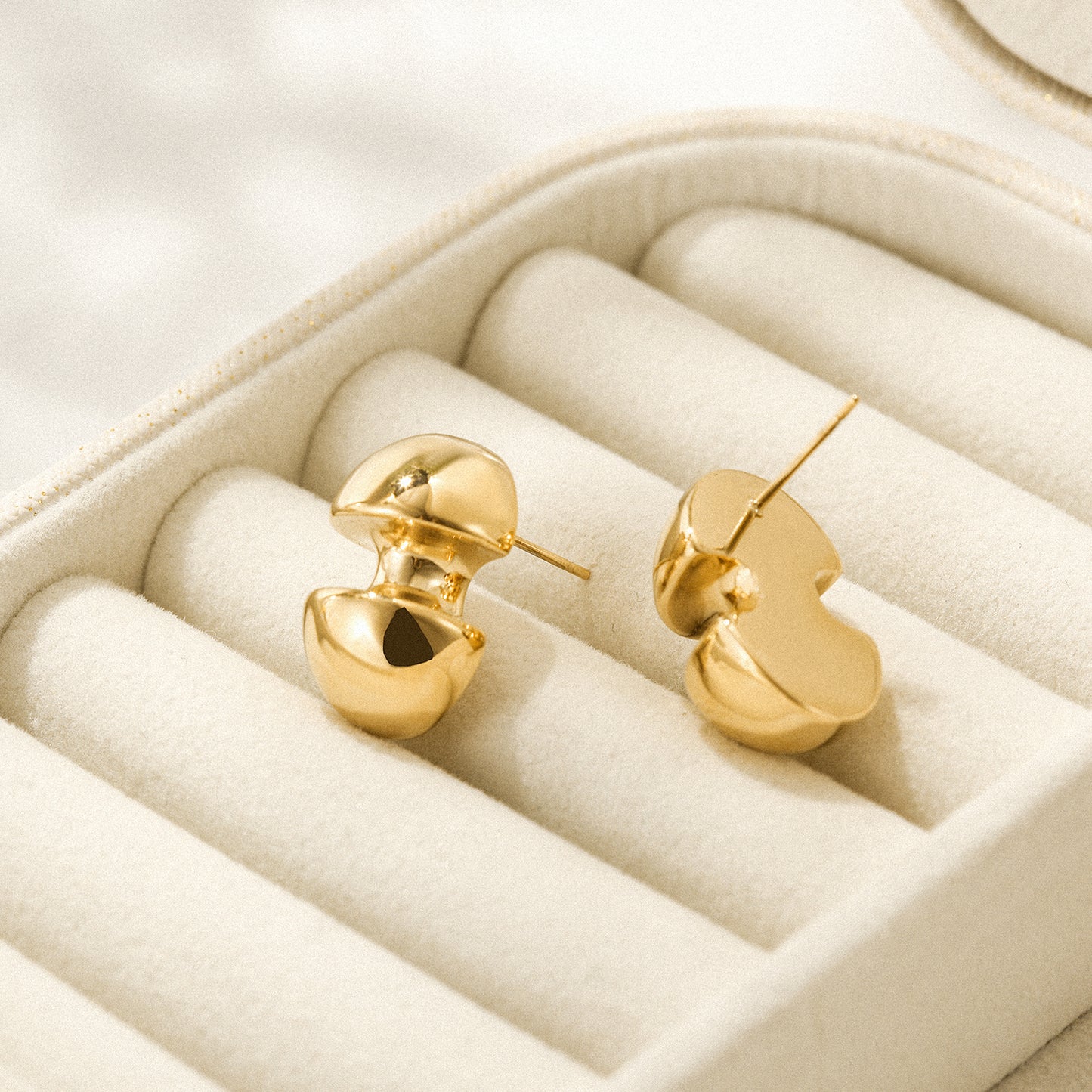 Mushroom stainless steel earrings-SCE397STGC