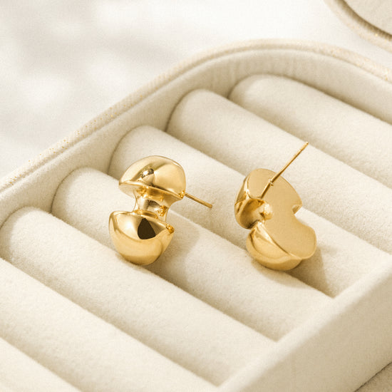 Mushroom stainless steel earrings-SCE397STGC