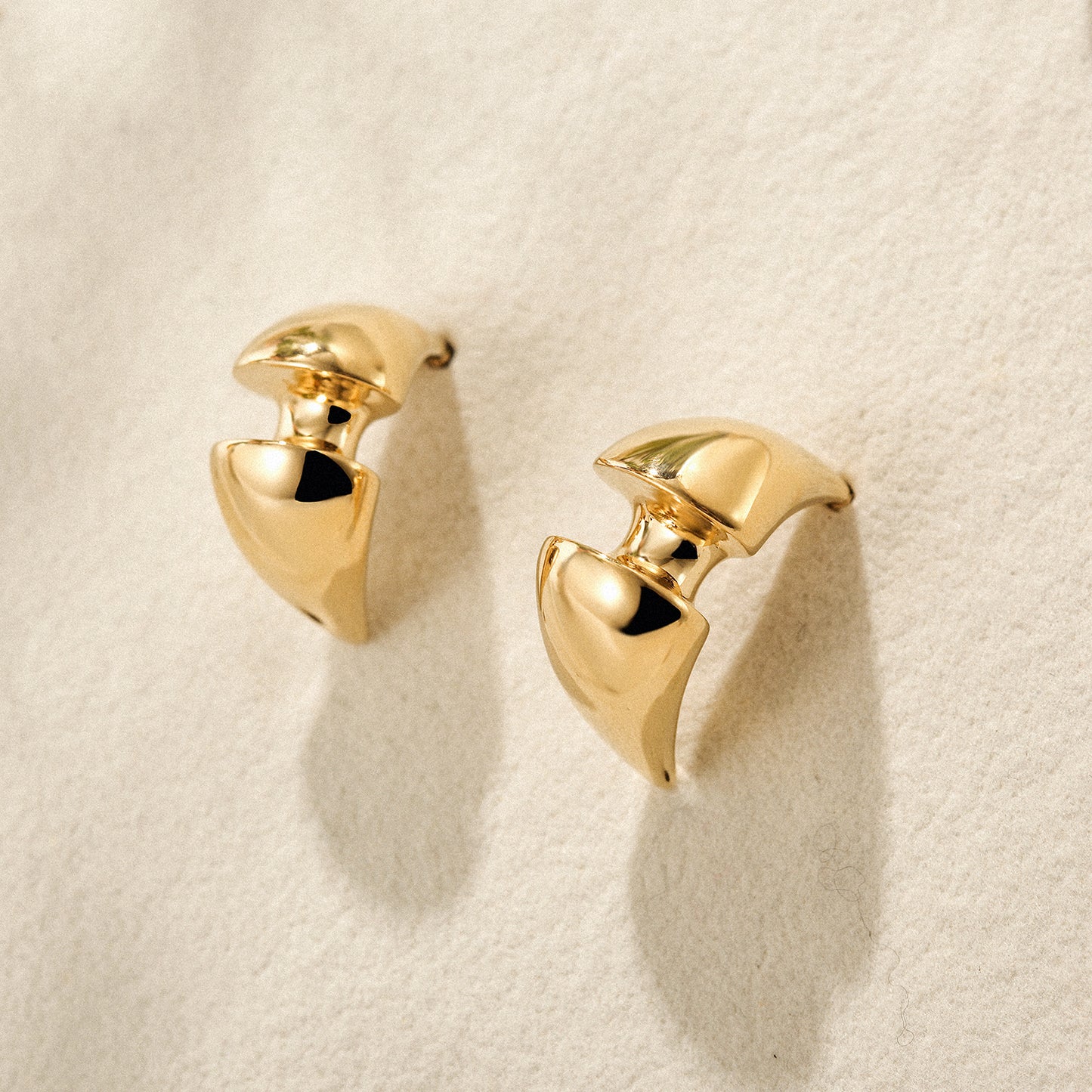 Bull horn stainless steel earrings-SCE398STGC