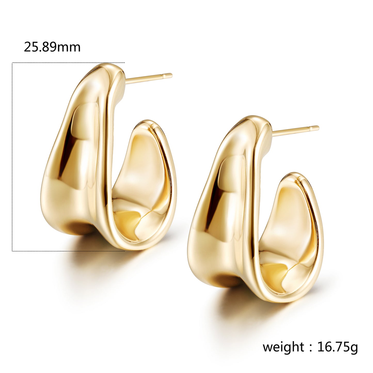 Creative L-shaped earrings-SCE400STGC