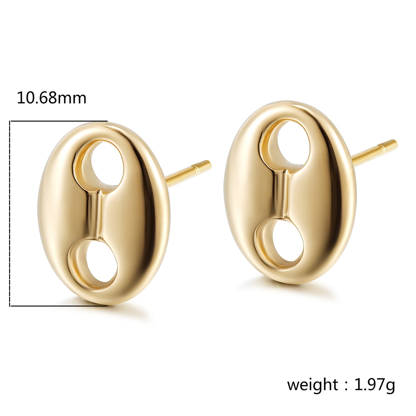 Elliptical hollow earrings-SCE401STGC