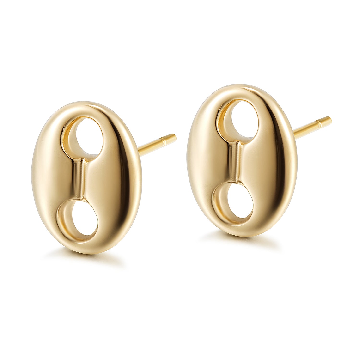 Elliptical hollow earrings-SCE401STGC
