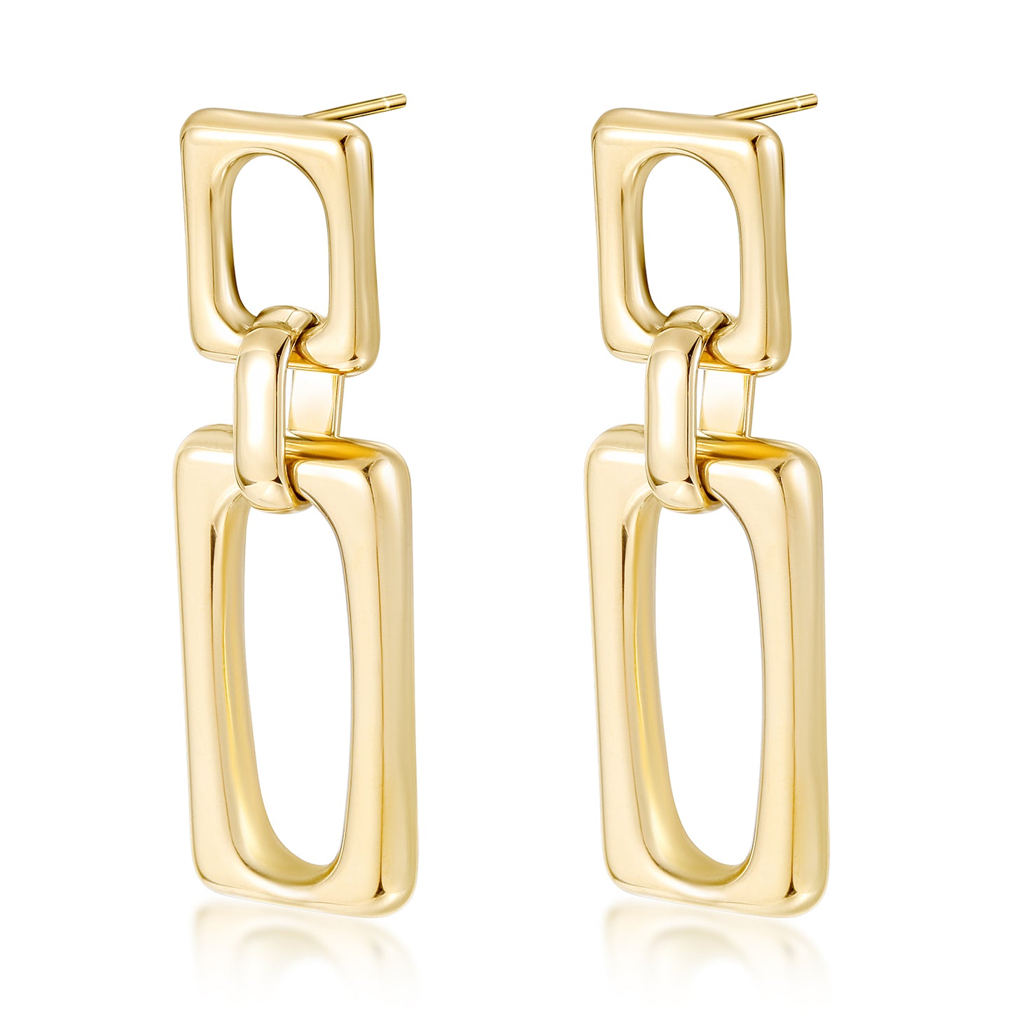 Stainless steel buckle earrings-SCE414STGC