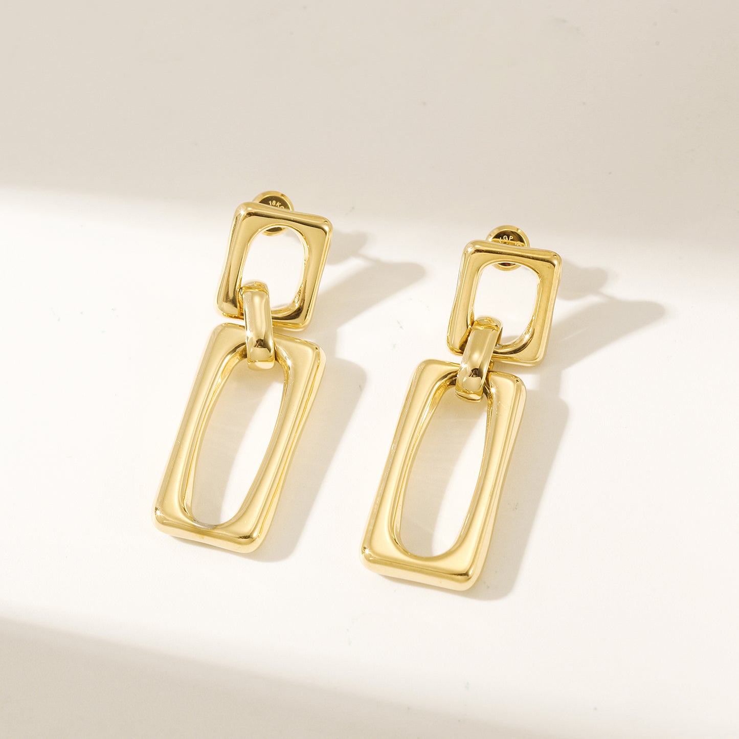 Stainless steel buckle earrings-SCE414STGC