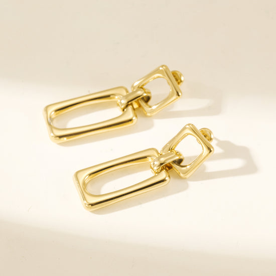 Stainless steel buckle earrings-SCE414STGC