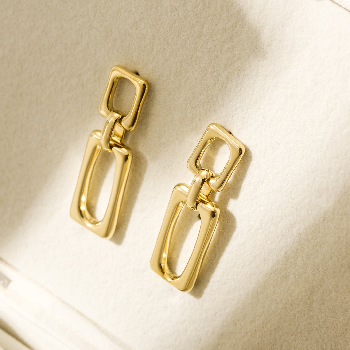 Stainless steel buckle earrings-SCE414STGC
