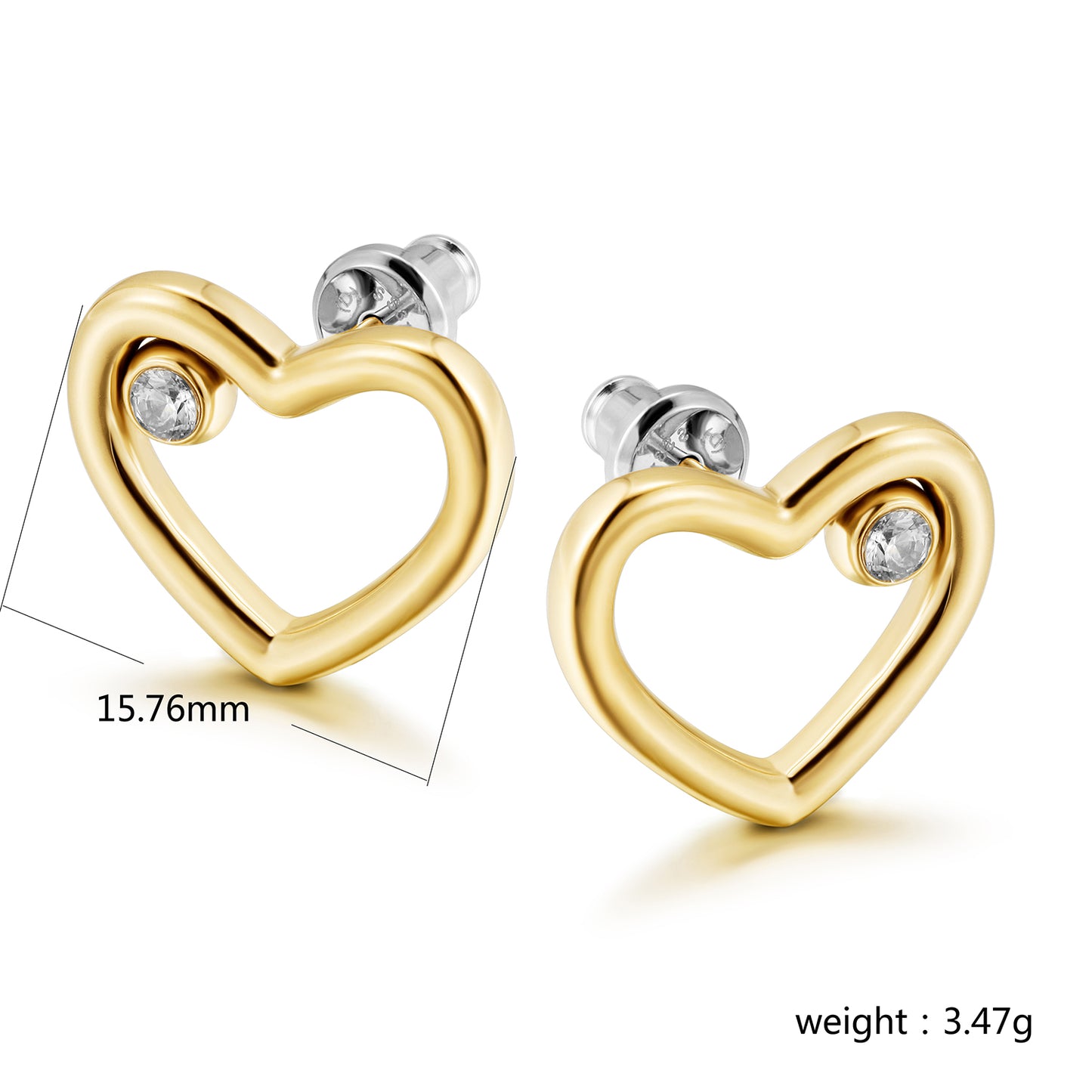 Love hollowed out zircon earrings-SCE442STMC
