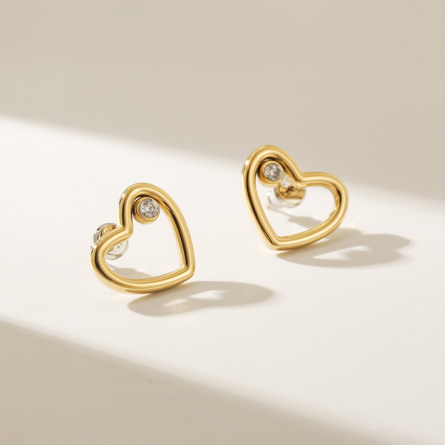 Love hollowed out zircon earrings-SCE442STMC