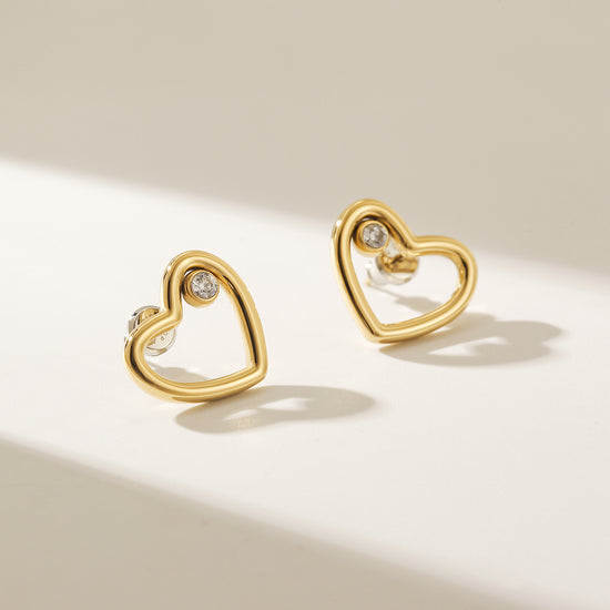 Love hollowed out zircon earrings-SCE442STMC